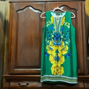 Green and yellow dress